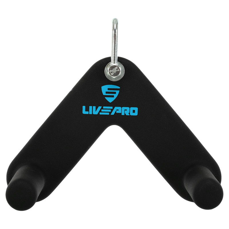 Рукоятка для тяги з вузьким хватом V-Bar нековзне покриття LiveUp LP8321 23,5 см чорний
