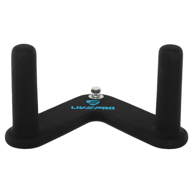Рукоятка для тяги з вузьким хватом V-Bar нековзне покриття LiveUp LP8321 23,5 см чорний
