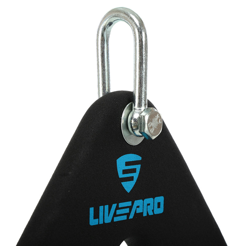 Рукоятка для тяги з вузьким хватом V-Bar нековзне покриття LiveUp LP8321 23,5 см чорний