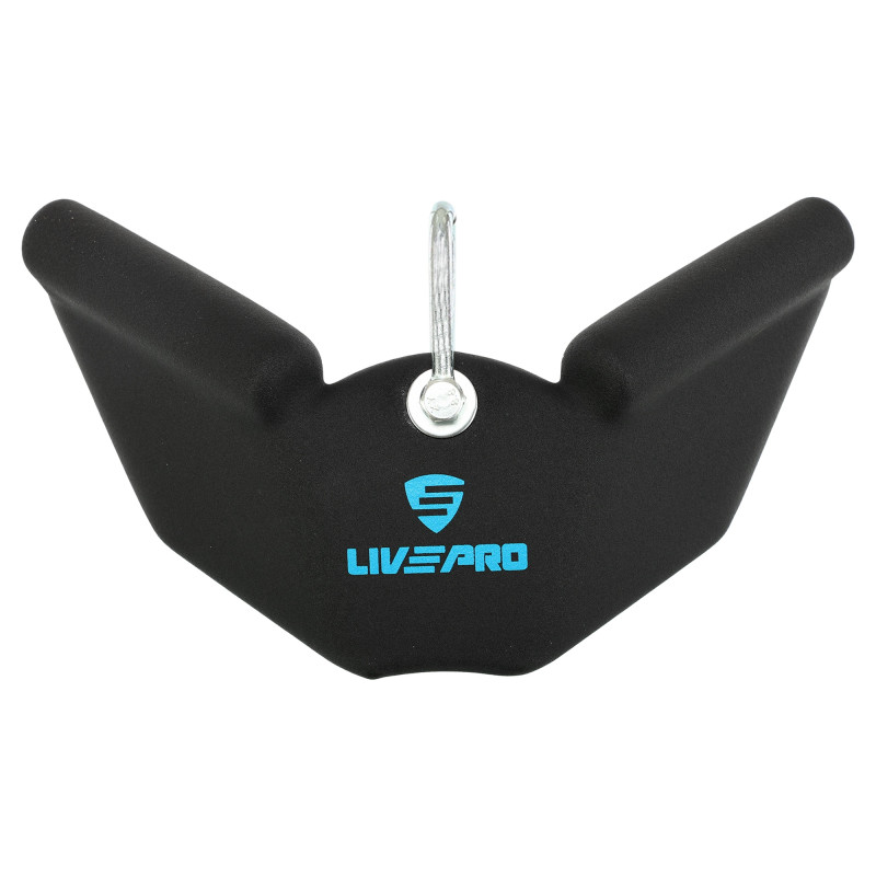 Рукоятка для зворотної тяги з вузьким хватом Reverse Grip нековзне покриття LiveUp LP8322 30,5 см чорний