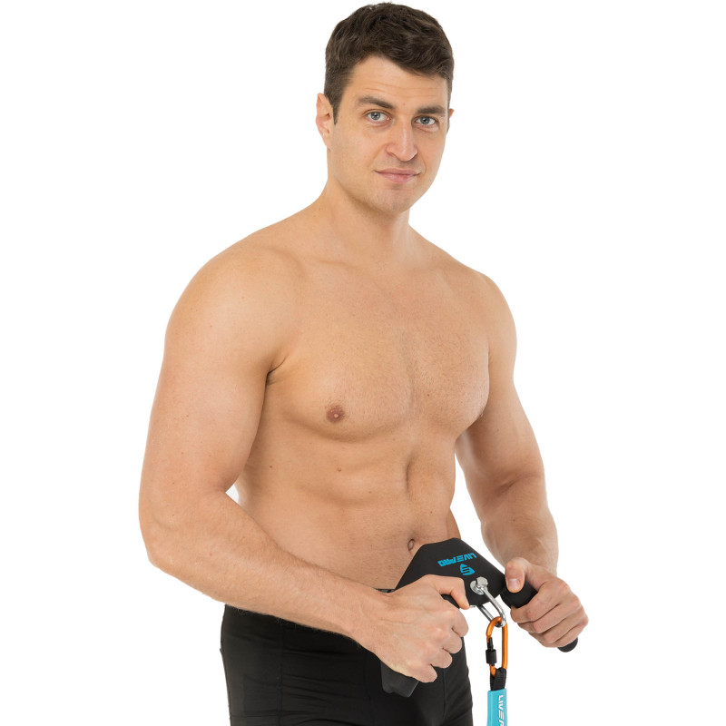 Рукоятка для зворотної тяги з вузьким хватом Reverse Grip нековзне покриття LiveUp LP8322 30,5 см чорний