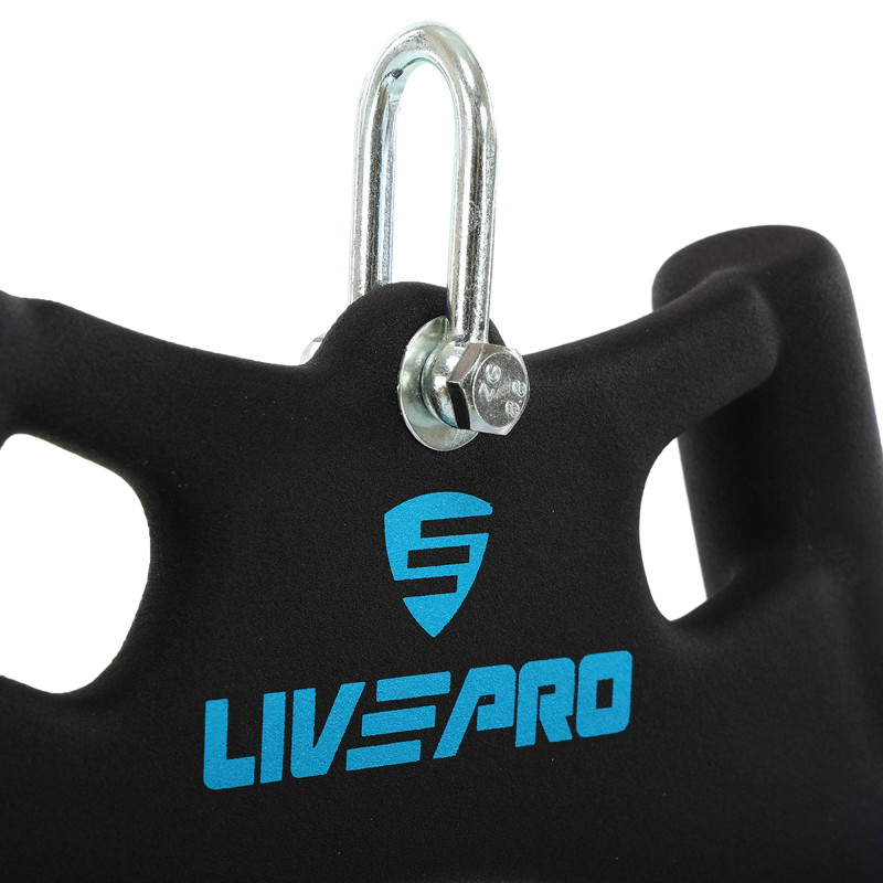 Рукоятка для тяги вниз з вузьким хватом Triceps grip нековзне покриття LiveUp LP8325 чорний