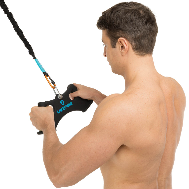 Рукоятка для тяги вниз з вузьким хватом Triceps grip нековзне покриття LiveUp LP8325 чорний