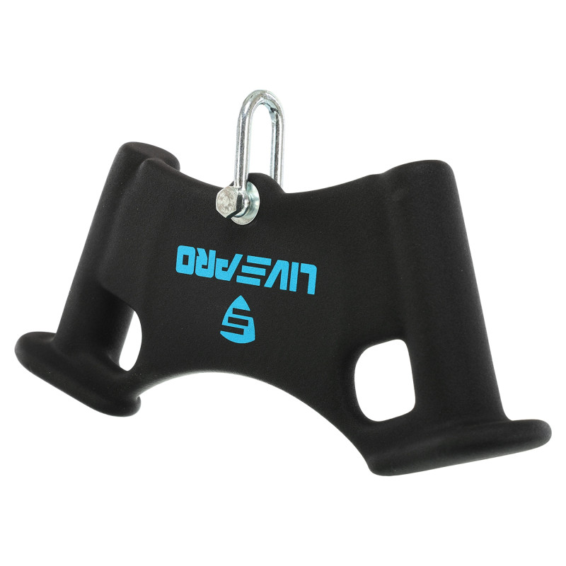 Рукоятка для тяги вниз з вузьким хватом Biceps grip нековзне покриття LiveUp LP8326 чорний