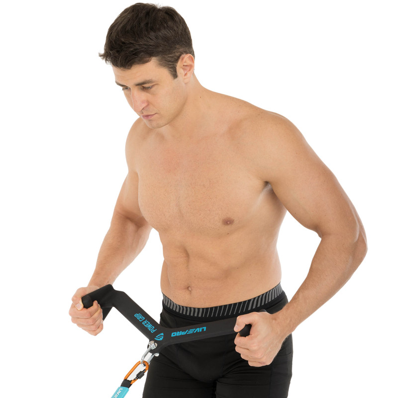 Рукоятка для тяги із середнім хватом Mide Grip нековзне покриття LiveUp LP8327 56см чорний