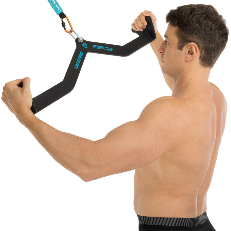 Рукоятка для тяги з широким хватом Wide Grip нековзне покриття LiveUp LP8328 85см чорний