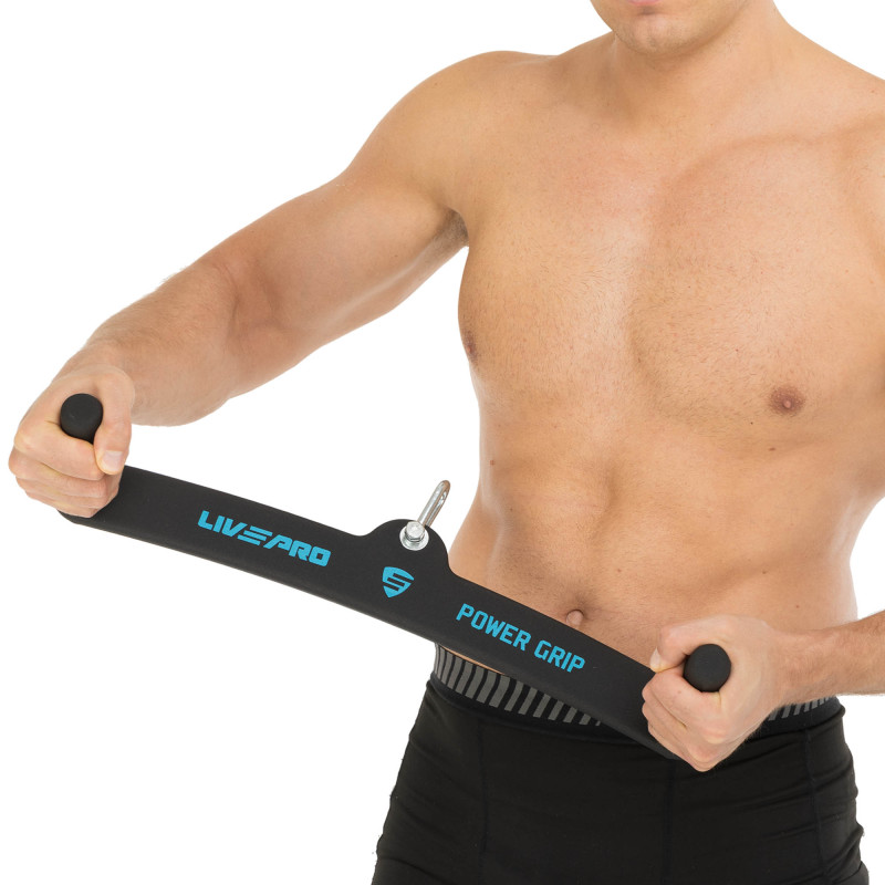 Рукоятка для тяги із середнім хватом Mid grip нековзне покриття LiveUp LP8329 53см чорний
