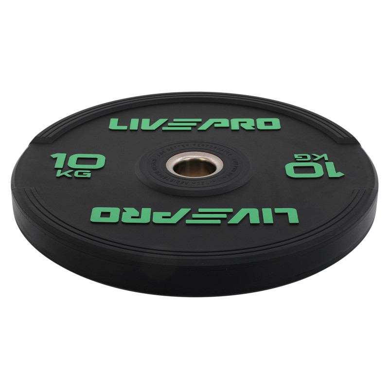 Бамперні диски гумові Bumper Plates LiveUp LP8331-10 ø50.5мм 10кг чорний