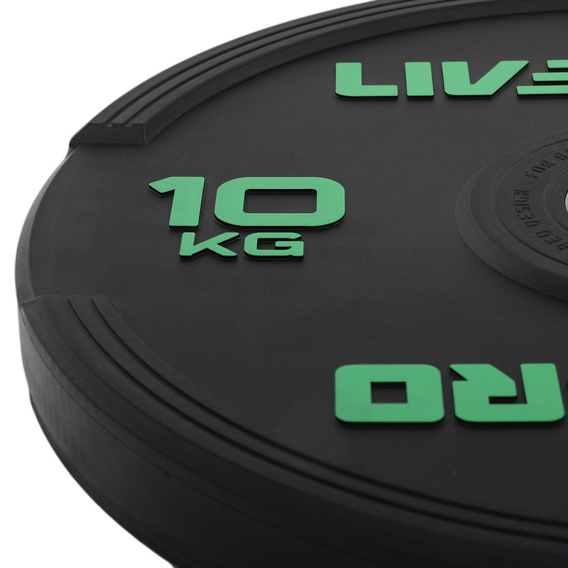 Бамперні диски гумові Bumper Plates LiveUp LP8331-10 ø50.5мм 10кг чорний