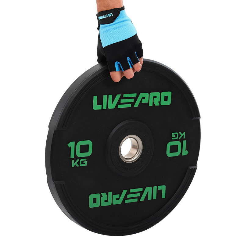 Бамперні диски гумові Bumper Plates LiveUp LP8331-10 ø50.5мм 10кг чорний