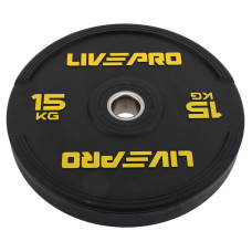 Бамперні диски гумові Bumper Plates LiveUp LP8331-15 ø50.5мм 15кг чорний