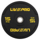 Бамперні диски гумові Bumper Plates LiveUp LP8331-15 ø50.5мм 15кг чорний