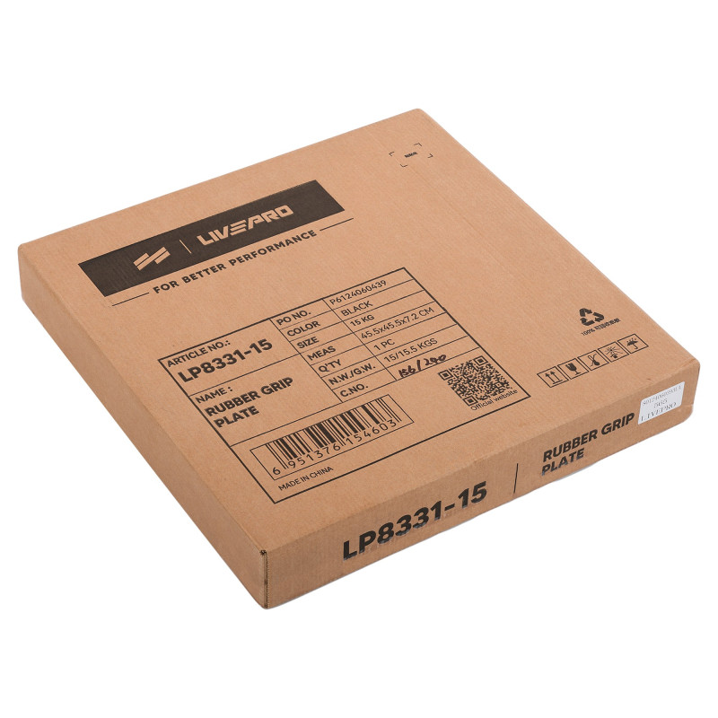 Бамперні диски гумові Bumper Plates LiveUp LP8331-15 ø50.5мм 15кг чорний