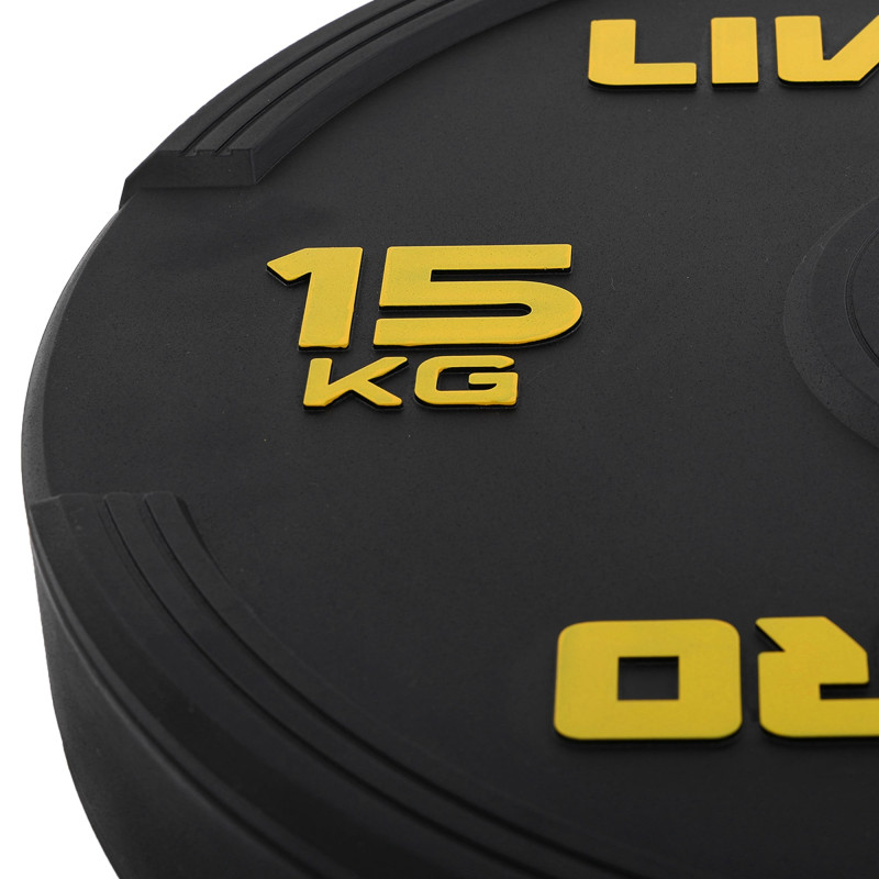 Бамперні диски гумові Bumper Plates LiveUp LP8331-15 ø50.5мм 15кг чорний