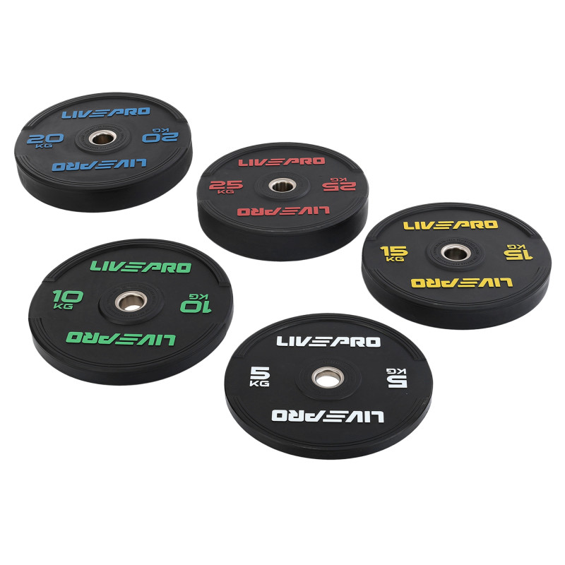 Бамперні диски гумові Bumper Plates LiveUp LP8331-15 ø50.5мм 15кг чорний