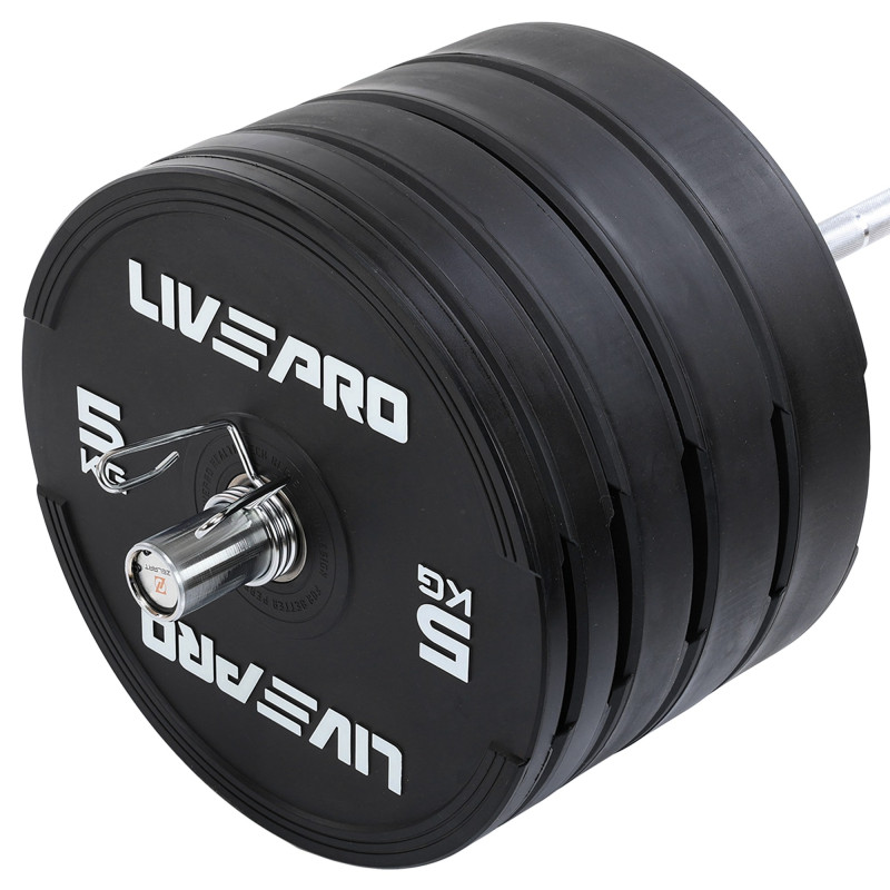 Бамперні диски гумові Bumper Plates LiveUp LP8331-15 ø50.5мм 15кг чорний