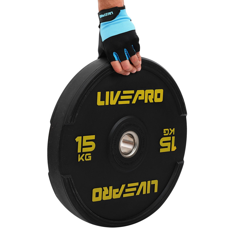 Бамперні диски гумові Bumper Plates LiveUp LP8331-15 ø50.5мм 15кг чорний