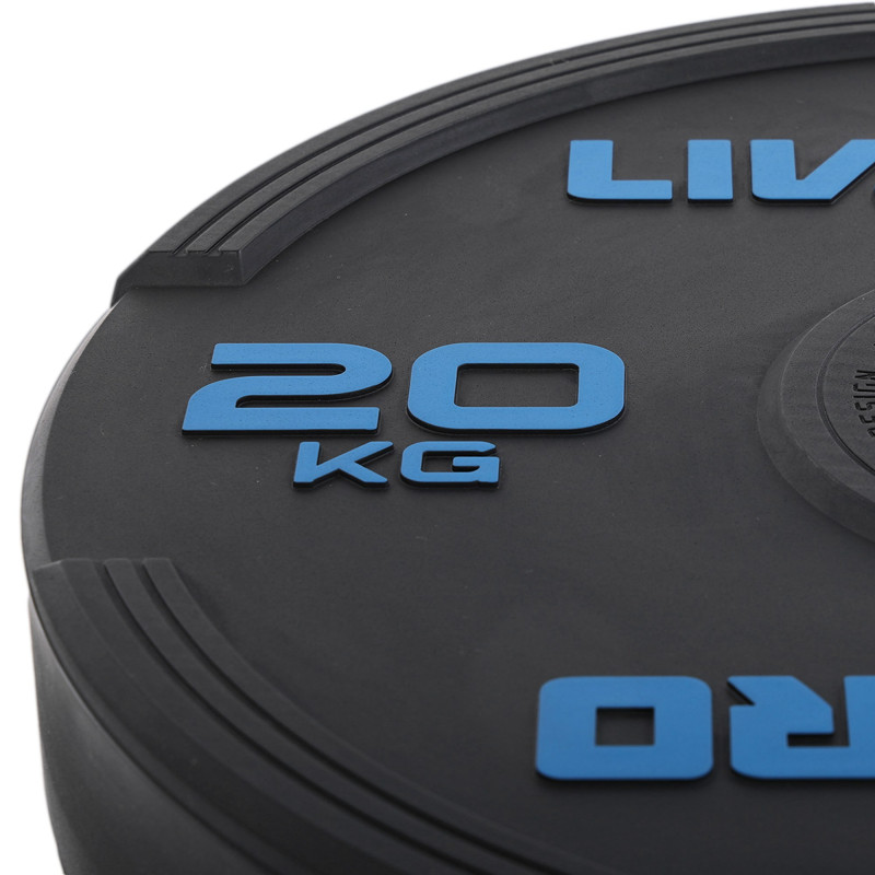 Бамперні диски гумові Bumper Plates LiveUp LP8331-20 ø50.5мм 20кг чорний