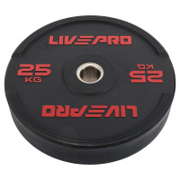 Бамперні диски гумові Bumper Plates LiveUp LP8331-25 ø50.5мм 25кг чорний