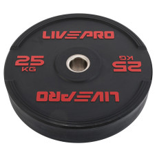 Бамперні диски гумові Bumper Plates LiveUp LP8331-25 ø50.5мм 25кг чорний