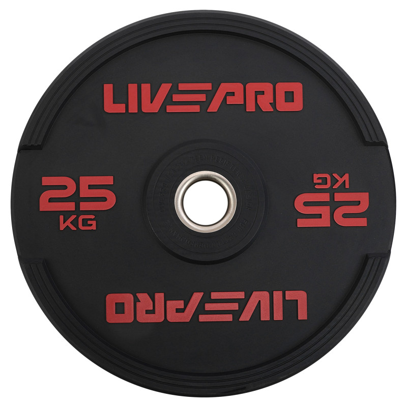 Бамперні диски гумові Bumper Plates LiveUp LP8331-25 ø50.5мм 25кг чорний