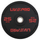 Бамперні диски гумові Bumper Plates LiveUp LP8331-25 ø50.5мм 25кг чорний