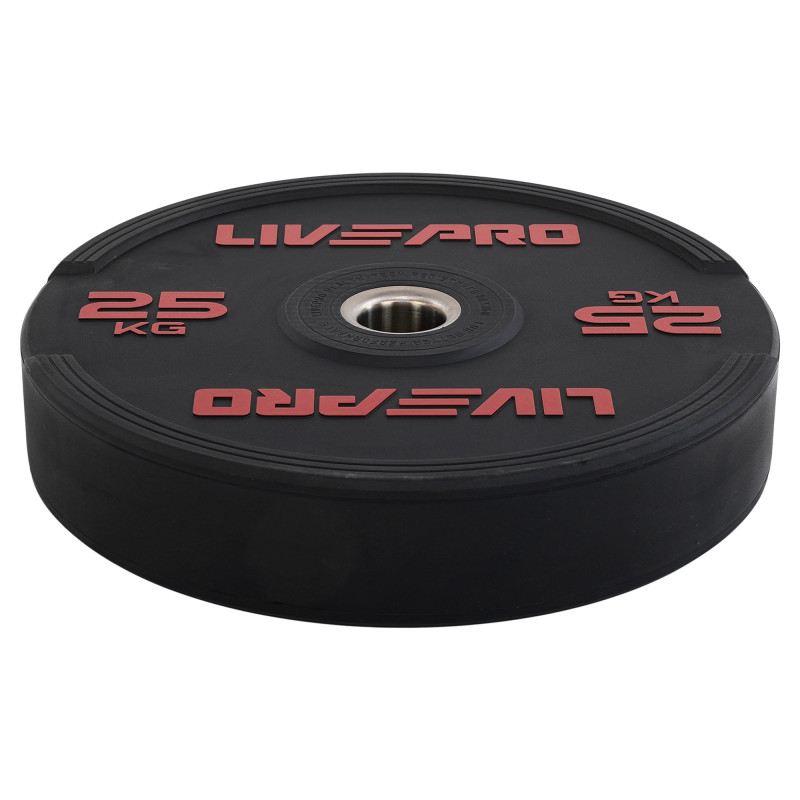Бамперні диски гумові Bumper Plates LiveUp LP8331-25 ø50.5мм 25кг чорний