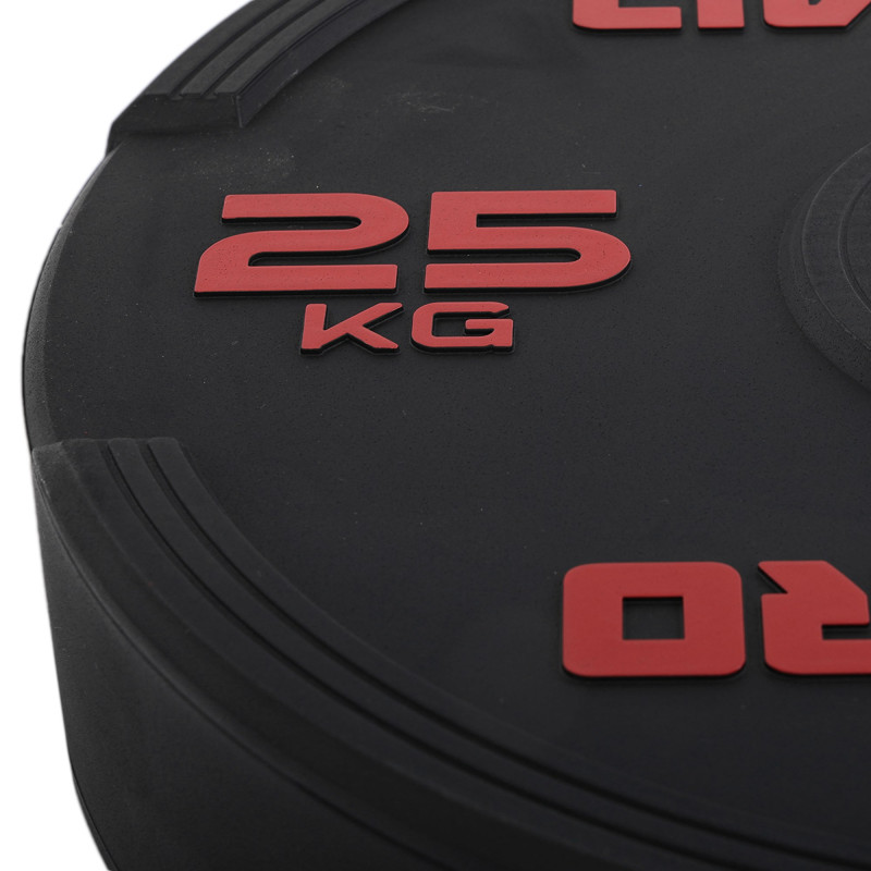 Бамперні диски гумові Bumper Plates LiveUp LP8331-25 ø50.5мм 25кг чорний