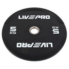 Бамперні диски гумові Bumper Plates LiveUp LP8331-5 ø50.5мм 5кг чорний