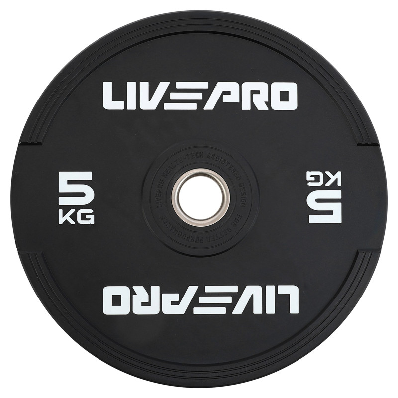 Бамперні диски гумові Bumper Plates LiveUp LP8331-5 ø50.5мм 5кг чорний