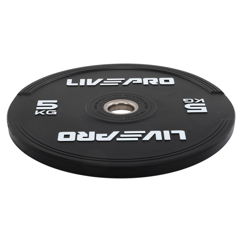Бамперні диски гумові Bumper Plates LiveUp LP8331-5 ø50.5мм 5кг чорний