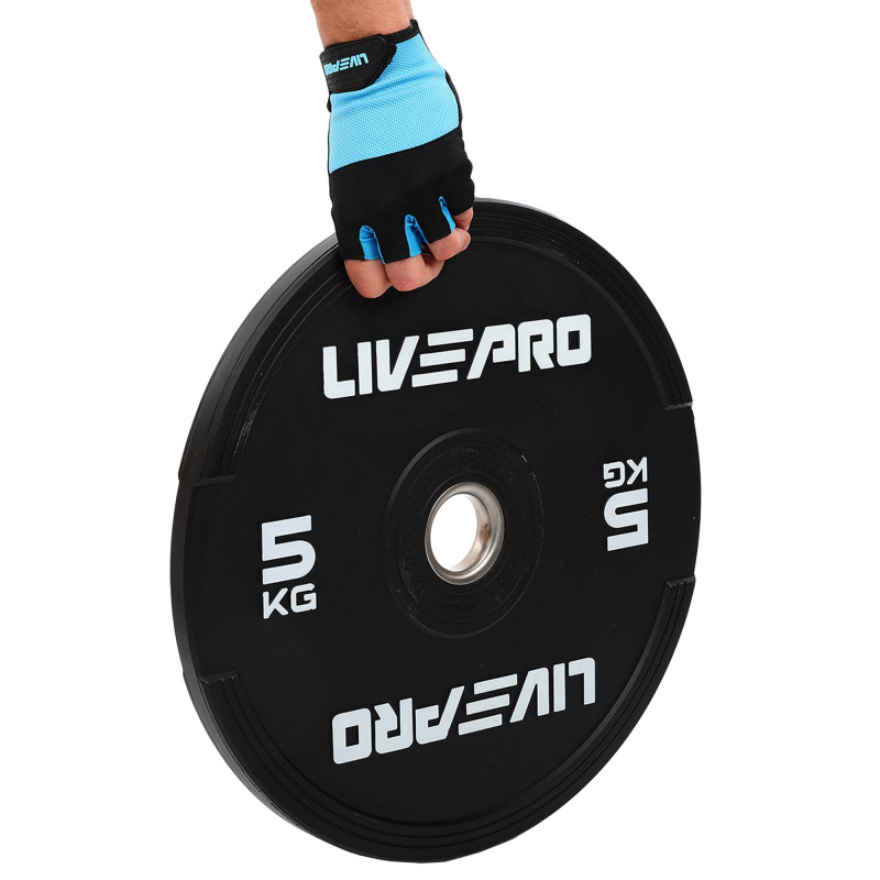 Бамперні диски гумові Bumper Plates LiveUp LP8331-5 ø50.5мм 5кг чорний