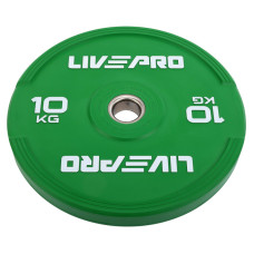 Бамперні диски гумові Bumper Plates LiveUp LP8332-10 ø50.5мм 10кг зелений