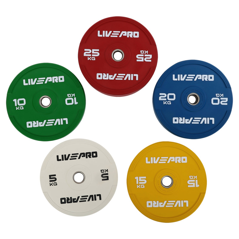Бамперні диски гумові Bumper Plates LiveUp LP8332-10 ø50.5мм 10кг зелений