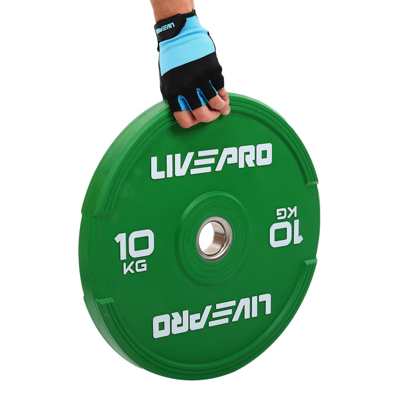 Бамперні диски гумові Bumper Plates LiveUp LP8332-10 ø50.5мм 10кг зелений