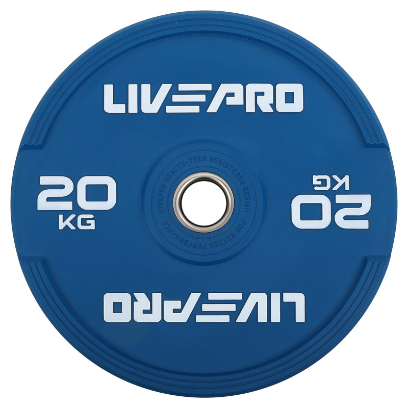 Бамперні диски гумові Bumper Plates LiveUp LP8332-20 ø50.5мм 20кг синій