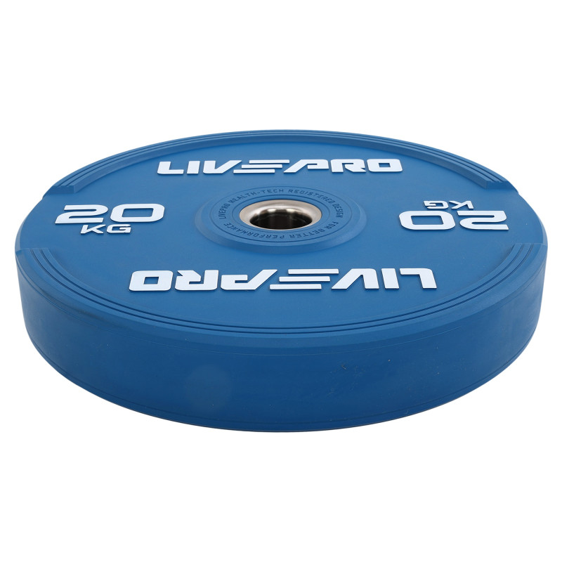 Бамперні диски гумові Bumper Plates LiveUp LP8332-20 ø50.5мм 20кг синій