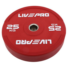 Бамперні диски гумові Bumper Plates LiveUp LP8332-25 ø50.5мм 25кг червоний