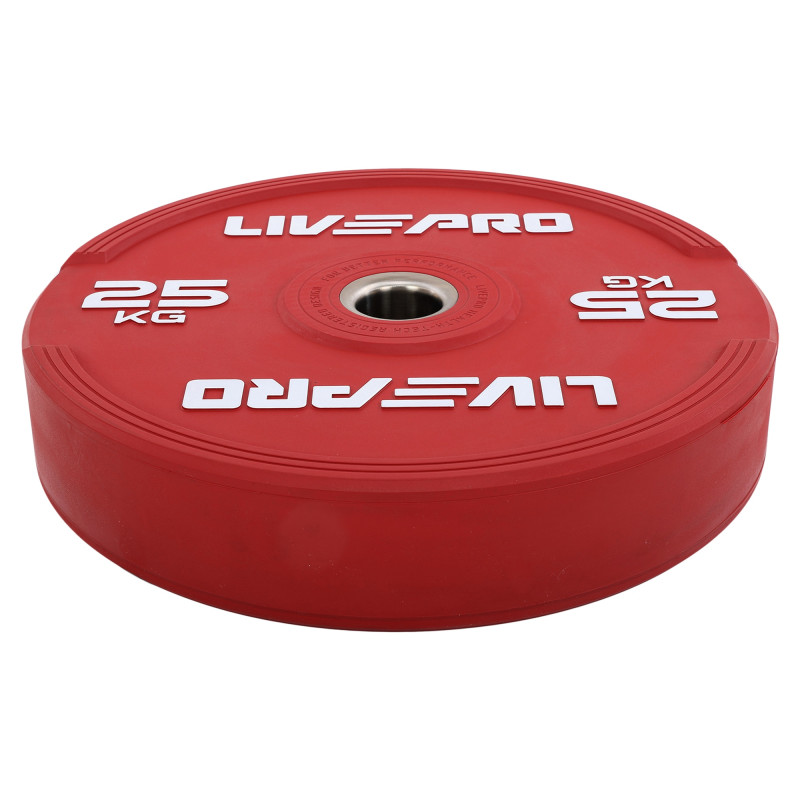 Бамперні диски гумові Bumper Plates LiveUp LP8332-25 ø50.5мм 25кг червоний