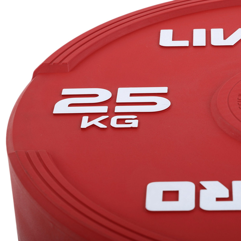 Бамперні диски гумові Bumper Plates LiveUp LP8332-25 ø50.5мм 25кг червоний