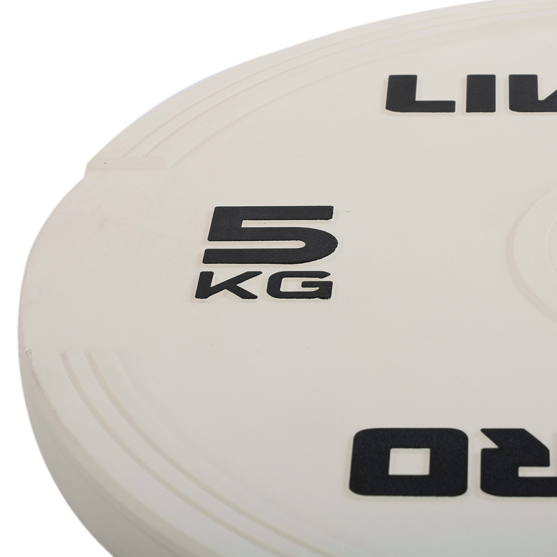 Бамперні диски гумові Bumper Plates LiveUp LP8332-5 ø50.5мм 5кг білий