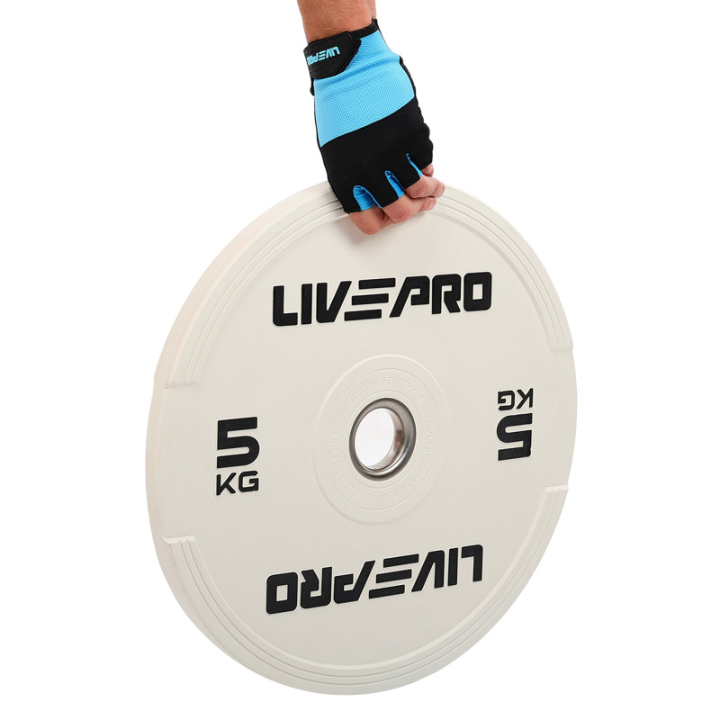 Бамперні диски гумові Bumper Plates LiveUp LP8332-5 ø50.5мм 5кг білий