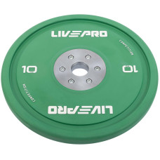 Бамперні диски гумові Bumper Plates LiveUp LP8335-10 ø50.5мм 10кг зелений