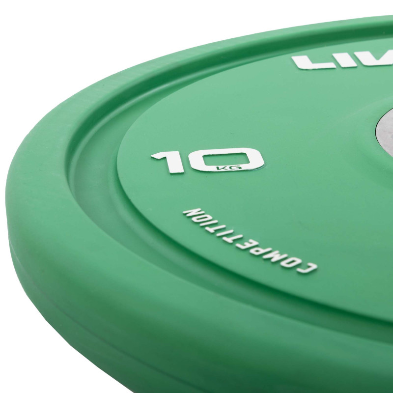 Бамперні диски гумові Bumper Plates LiveUp LP8335-10 ø50.5мм 10кг зелений