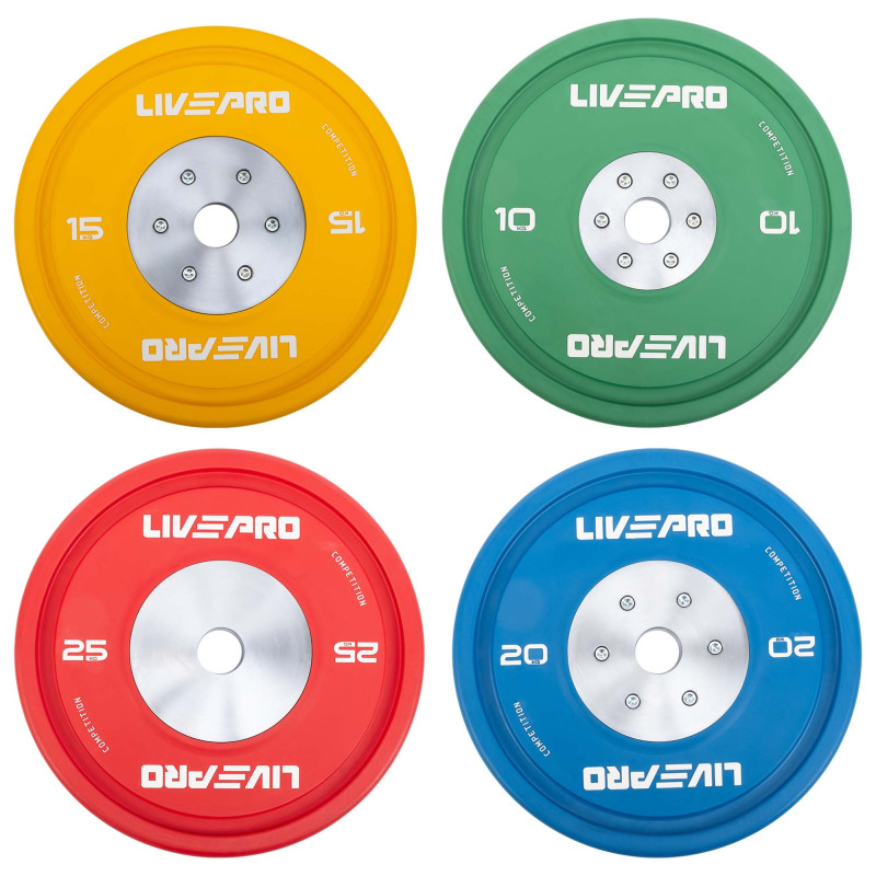 Бамперні диски гумові Bumper Plates LiveUp LP8335-10 ø50.5мм 10кг зелений