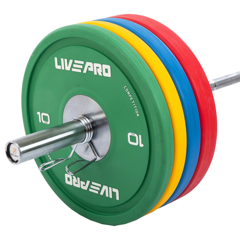 Бамперні диски гумові Bumper Plates LiveUp LP8335-10 ø50.5мм 10кг зелений