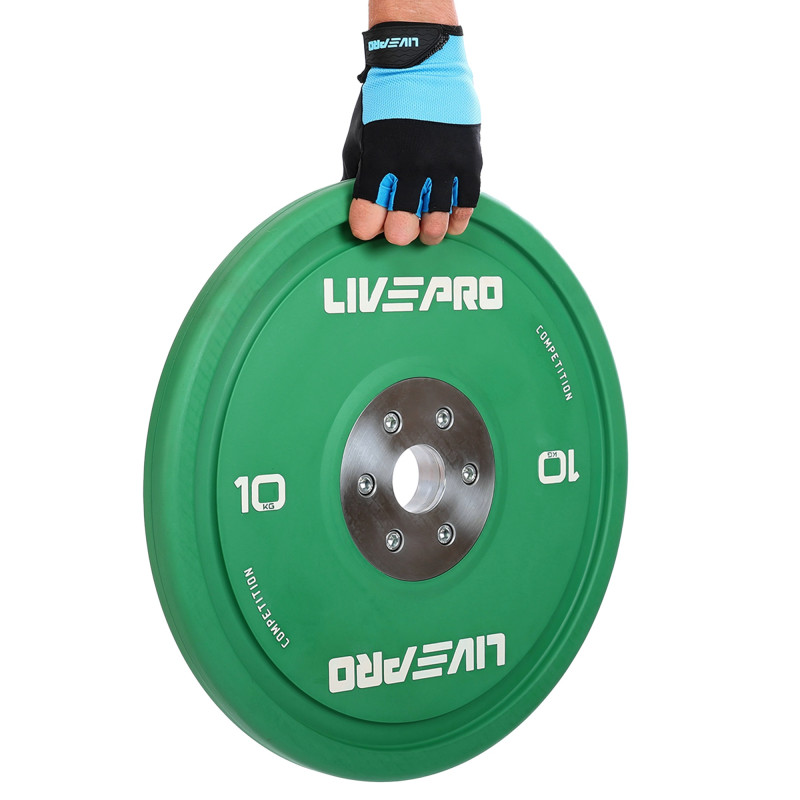 Бамперні диски гумові Bumper Plates LiveUp LP8335-10 ø50.5мм 10кг зелений