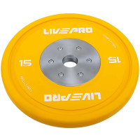 Бамперні диски гумові Bumper Plates LiveUp LP8335-15 ø50.5мм 15кг жовтий