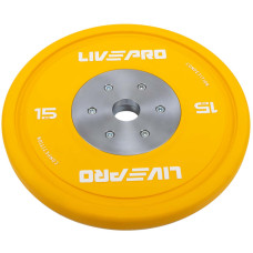 Бамперні диски гумові Bumper Plates LiveUp LP8335-15 ø50.5мм 15кг жовтий