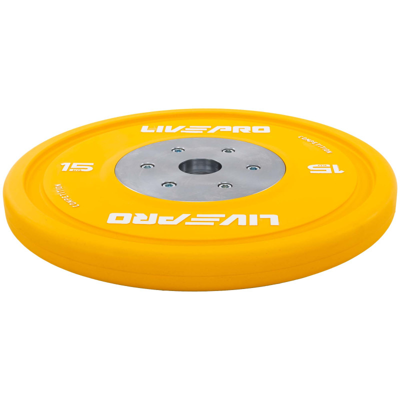 Бамперні диски гумові Bumper Plates LiveUp LP8335-15 ø50.5мм 15кг жовтий